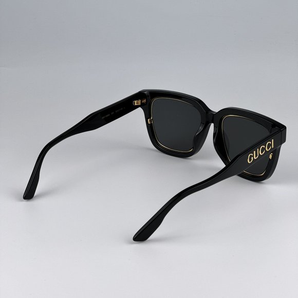 Gucci GG1136SA 001 Sunglasses Black/Gold Grey Square Women GG 1136SA main image 5